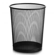 得力9188圆形纸篓金属网状垃圾桶质感结实耐用办公清洁桶