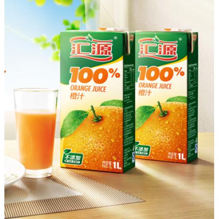 汇源100%橙汁1000毫升/盒新鲜浓缩橙汁果汁饮品饮料